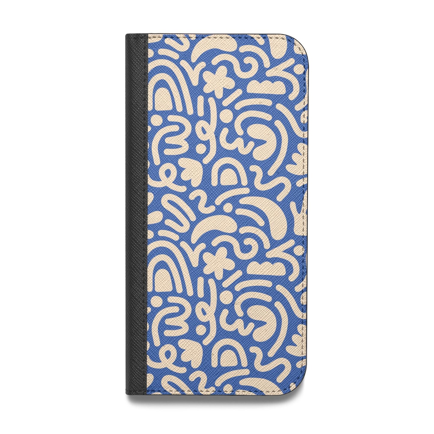 Abstract Vegan Leather Flip iPhone Case