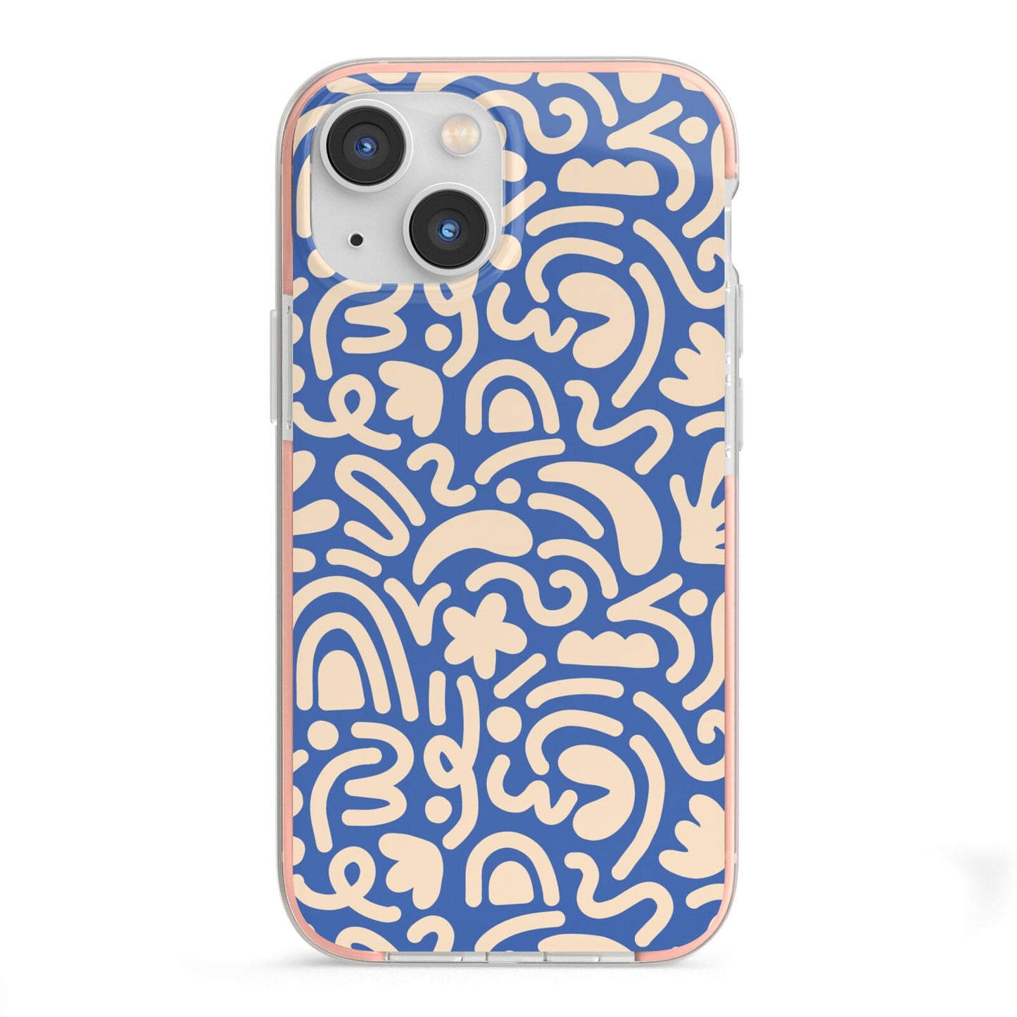 Abstract iPhone 13 Mini TPU Impact Case with Pink Edges