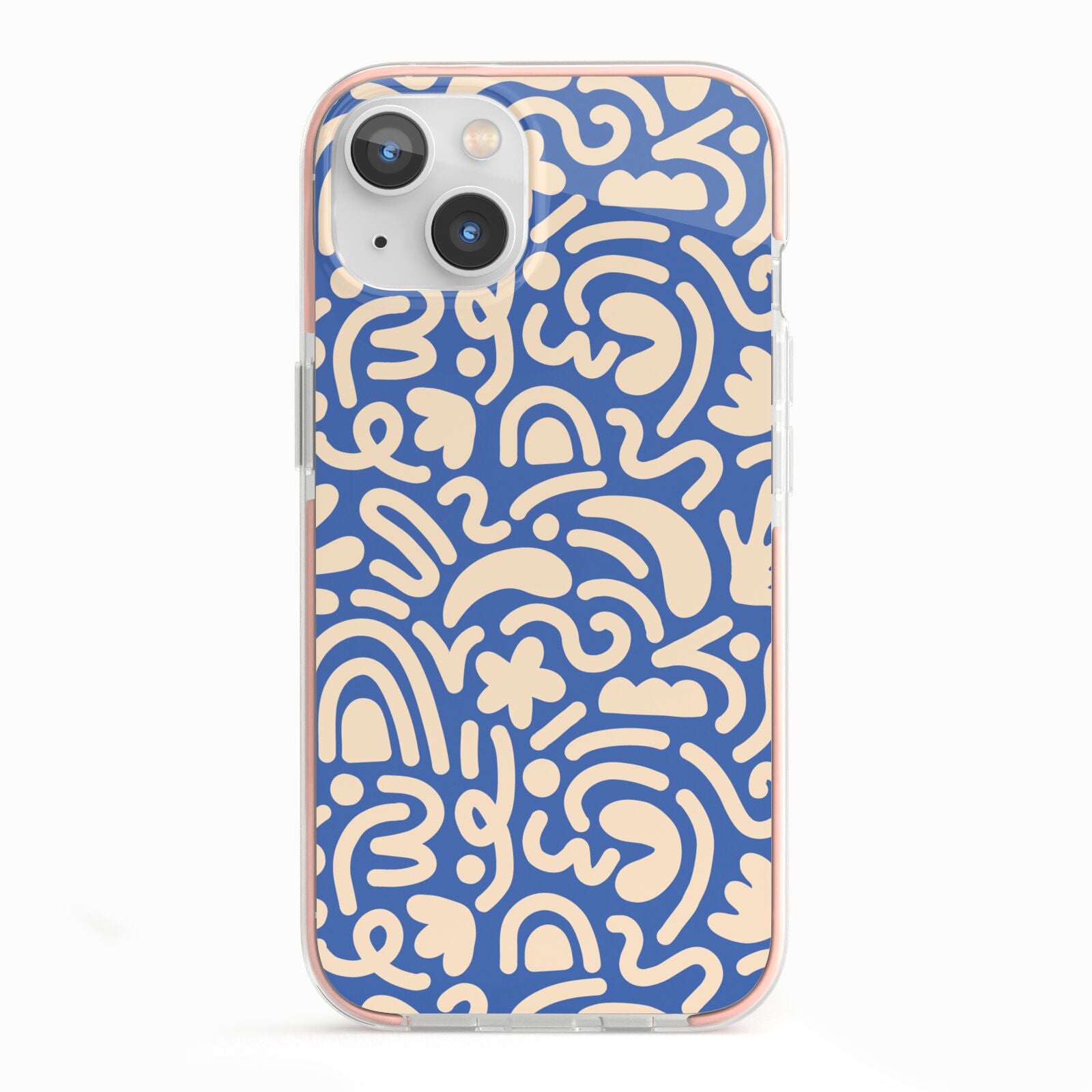 Abstract iPhone 13 TPU Impact Case with Pink Edges