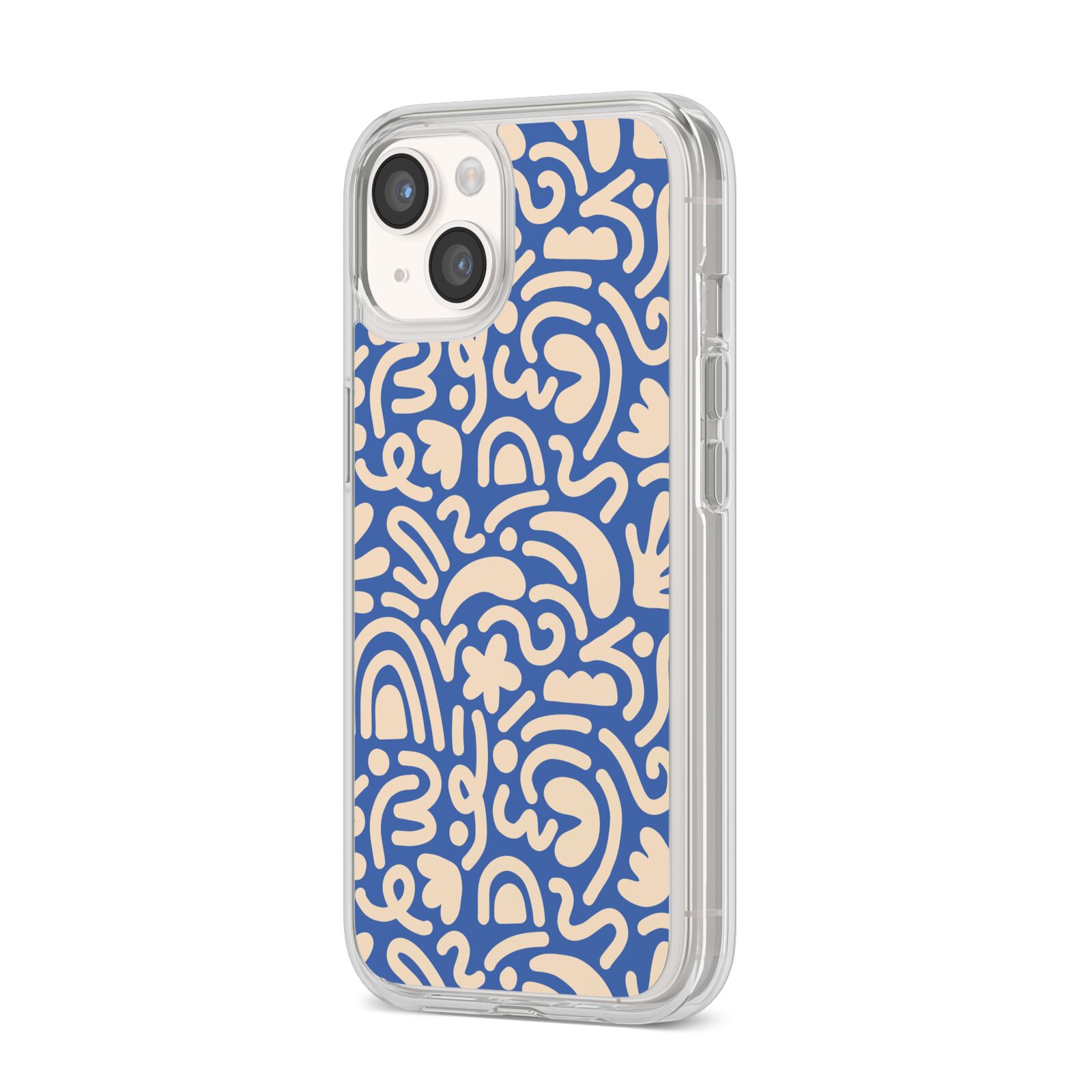 Abstract iPhone 14 Clear Tough Case Starlight Angled Image