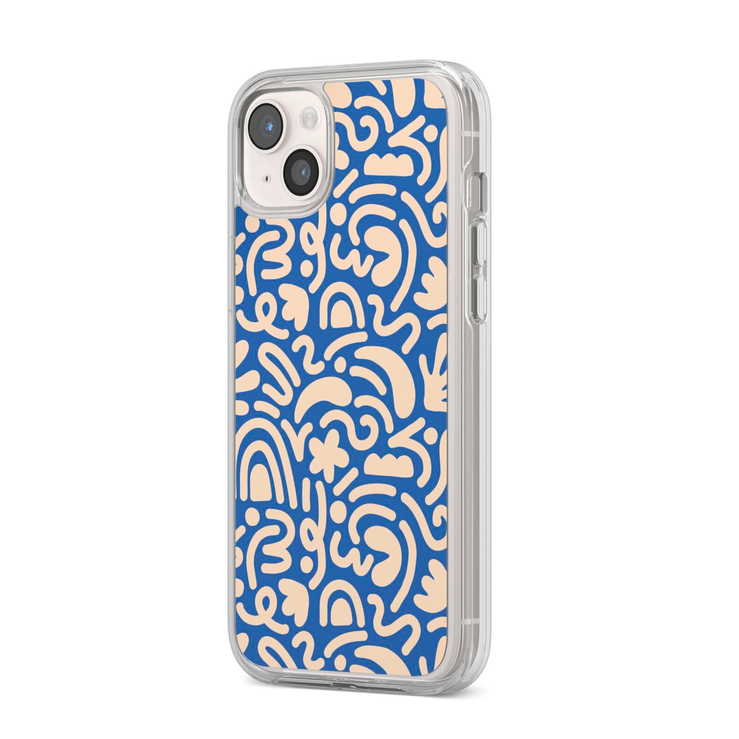 Abstract iPhone 14 Plus Clear Tough Case Starlight Angled Image