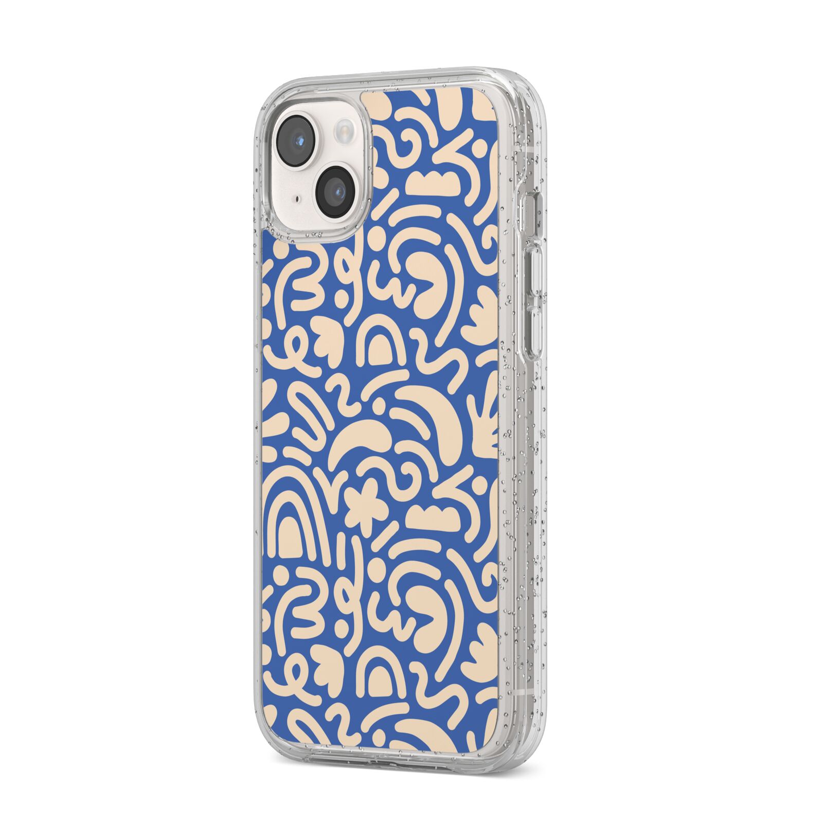 Abstract iPhone 14 Plus Glitter Tough Case Starlight Angled Image