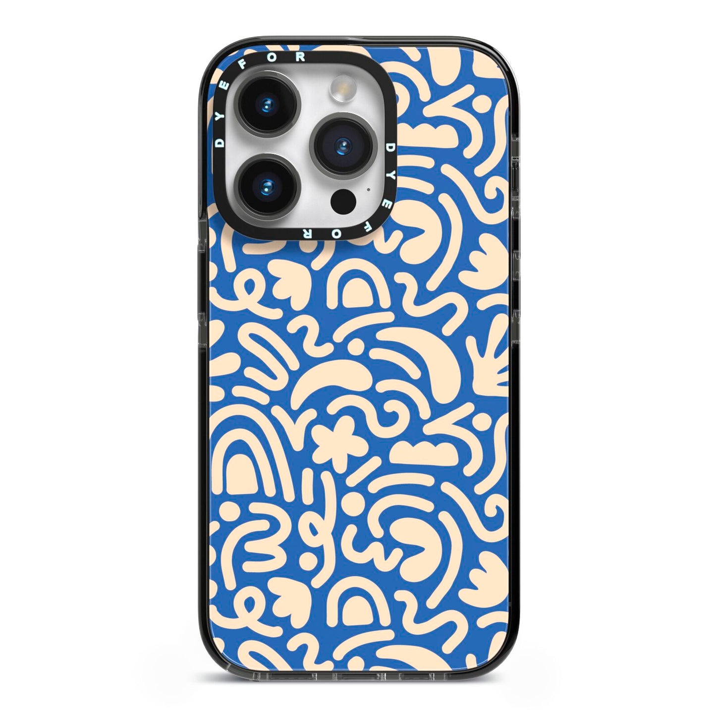 Abstract iPhone 14 Pro Black Impact Case on Silver phone