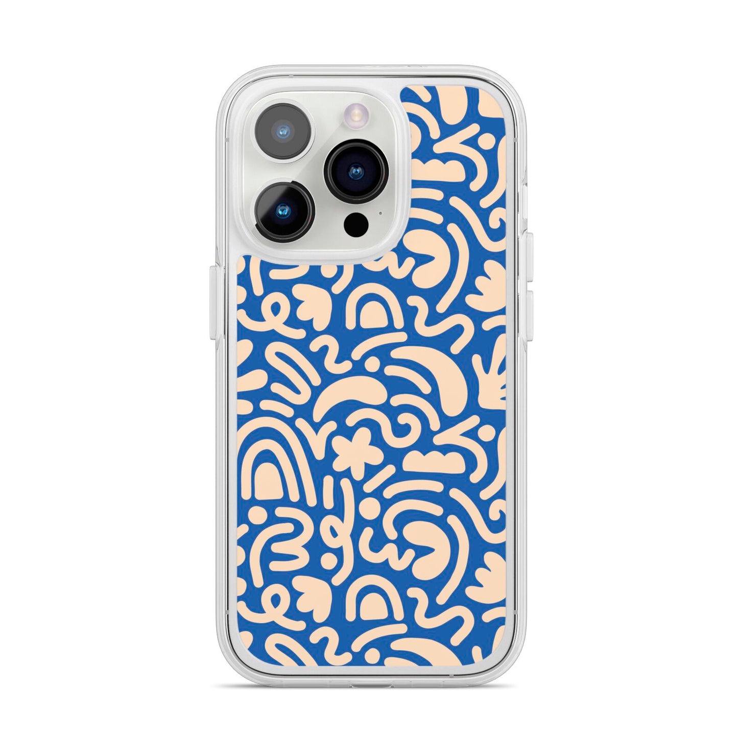 Abstract iPhone 14 Pro Clear Tough Case Silver