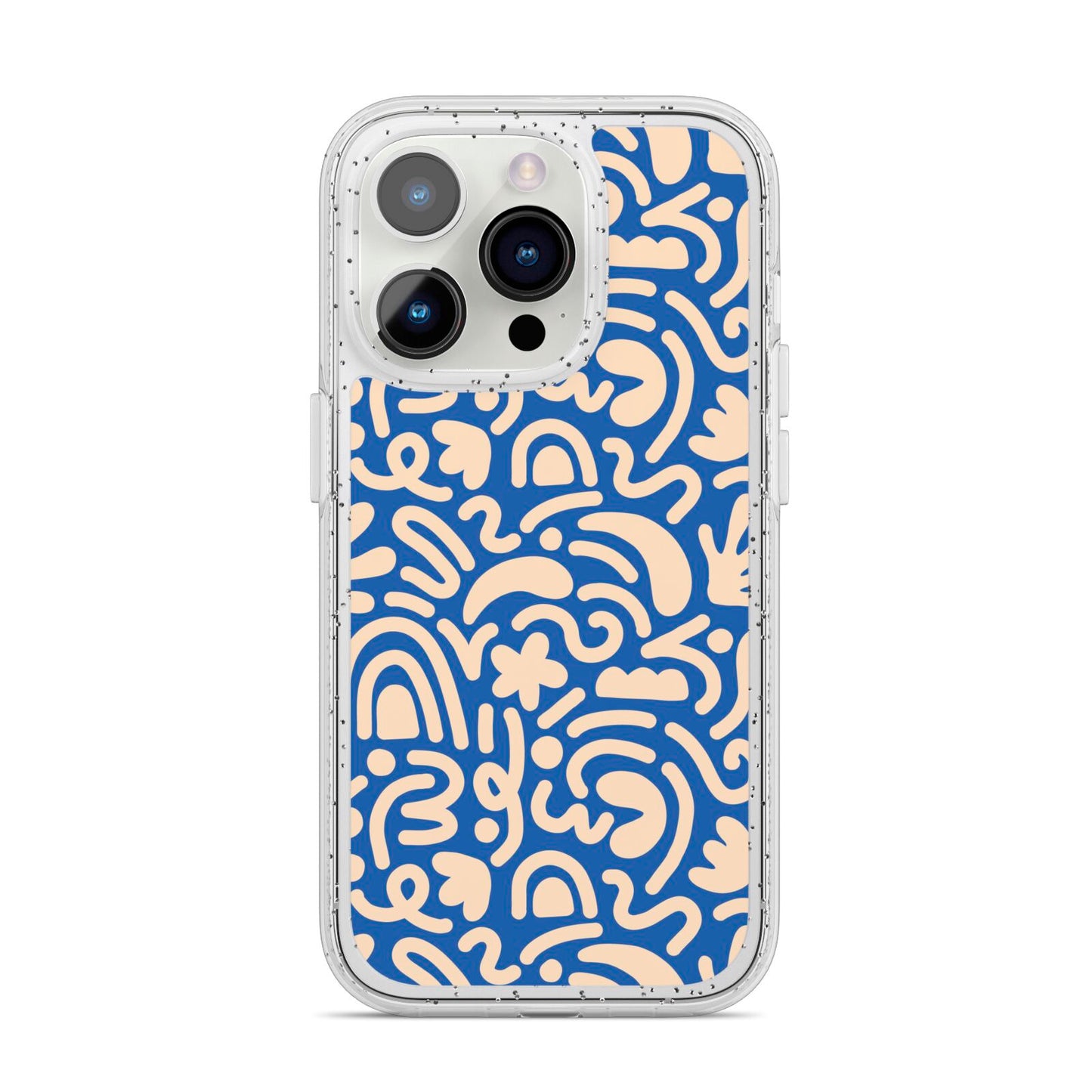 Abstract iPhone 14 Pro Glitter Tough Case Silver