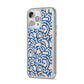 Abstract iPhone 14 Pro Max Clear Tough Case Silver Angled Image