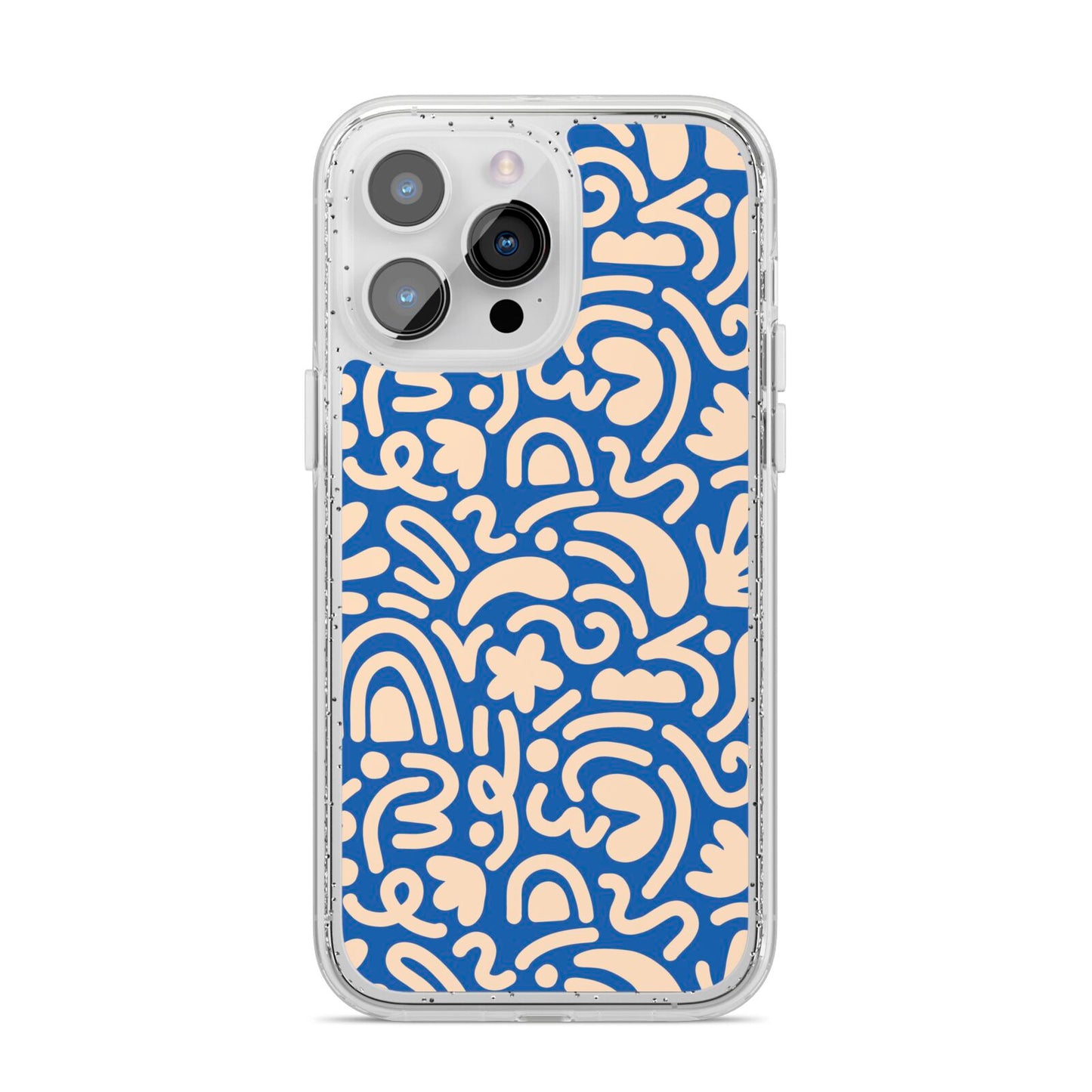 Abstract iPhone 14 Pro Max Glitter Tough Case Silver