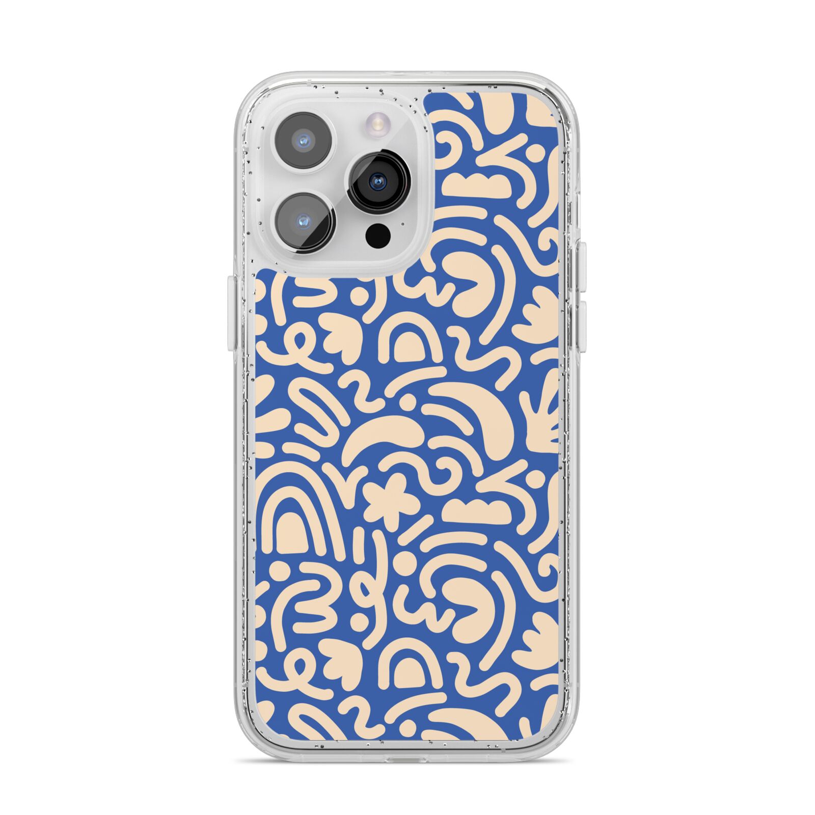 Abstract iPhone 14 Pro Max Glitter Tough Case Silver