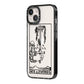 Ace of Swords Monochrome iPhone 14 Black Impact Case Side Angle on Silver phone