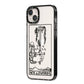Ace of Swords Monochrome iPhone 14 Plus Black Impact Case Side Angle on Silver phone
