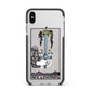 Ace of Swords Tarot Card Apple iPhone Xs Max Impact Case Black Edge on Silver Phone