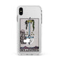 Ace of Swords Tarot Card Apple iPhone Xs Max Impact Case White Edge on Silver Phone