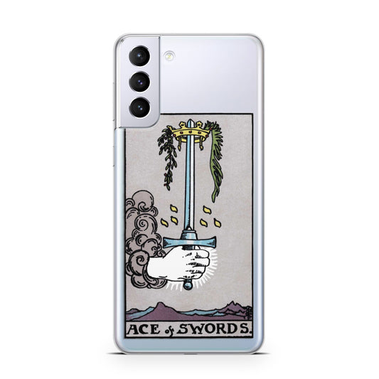 Ace of Swords Tarot Card Samsung S21 Plus Phone Case
