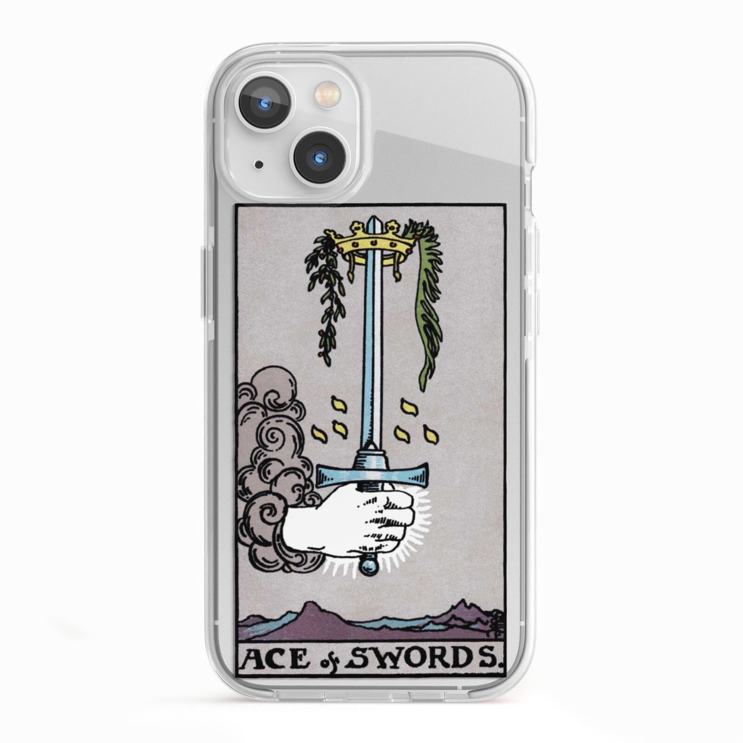 Ace of Swords Tarot Card iPhone 13 TPU Impact Case with White Edges