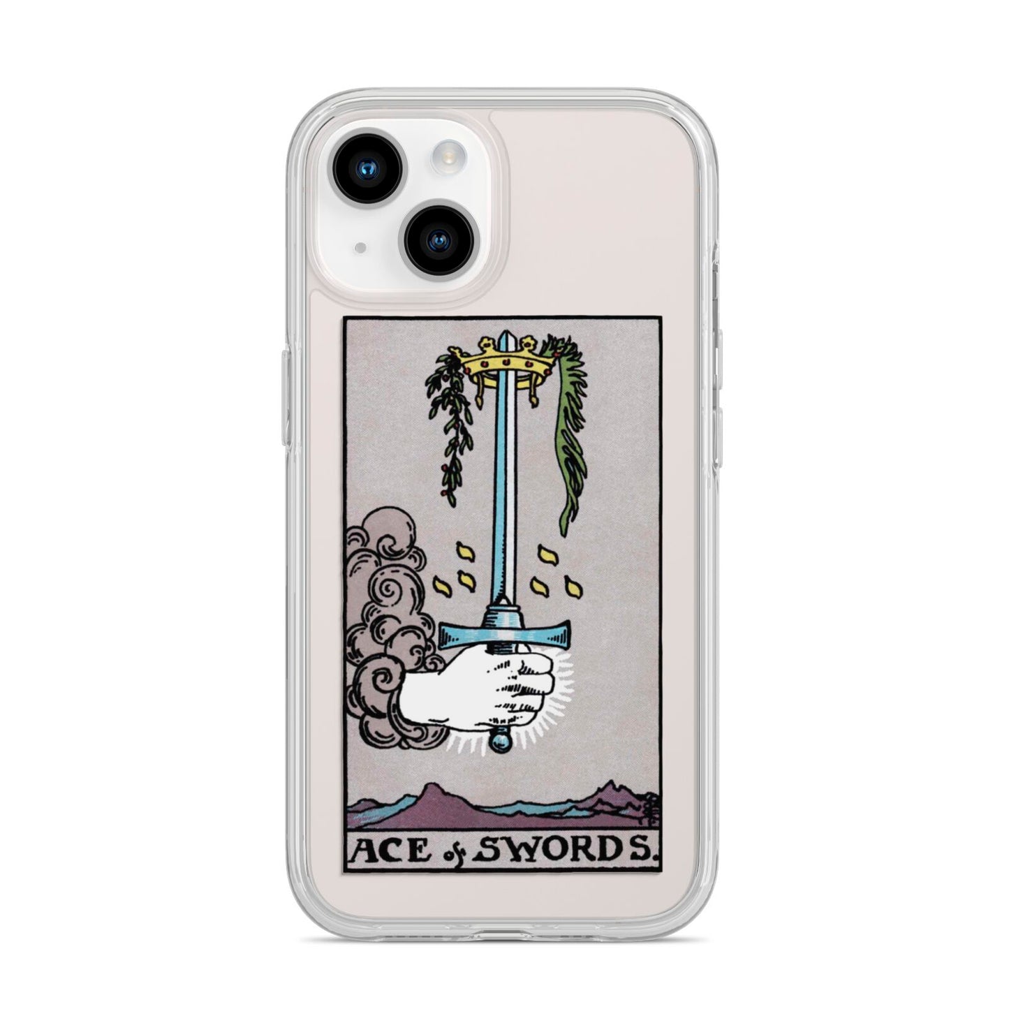 Ace of Swords Tarot Card iPhone 14 Clear Tough Case Starlight