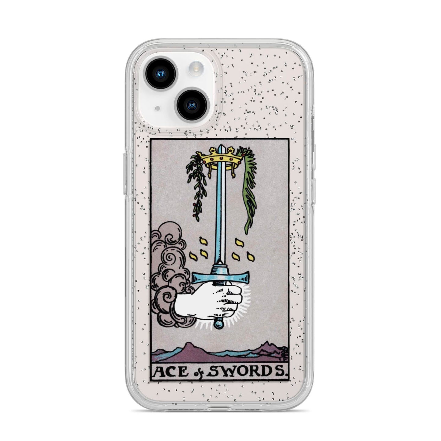 Ace of Swords Tarot Card iPhone 14 Glitter Tough Case Starlight