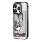 Ace of Swords Tarot Card iPhone 14 Pro Black Impact Case Side Angle on Silver phone