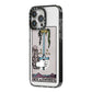 Ace of Swords Tarot Card iPhone 14 Pro Max Black Impact Case Side Angle on Silver phone