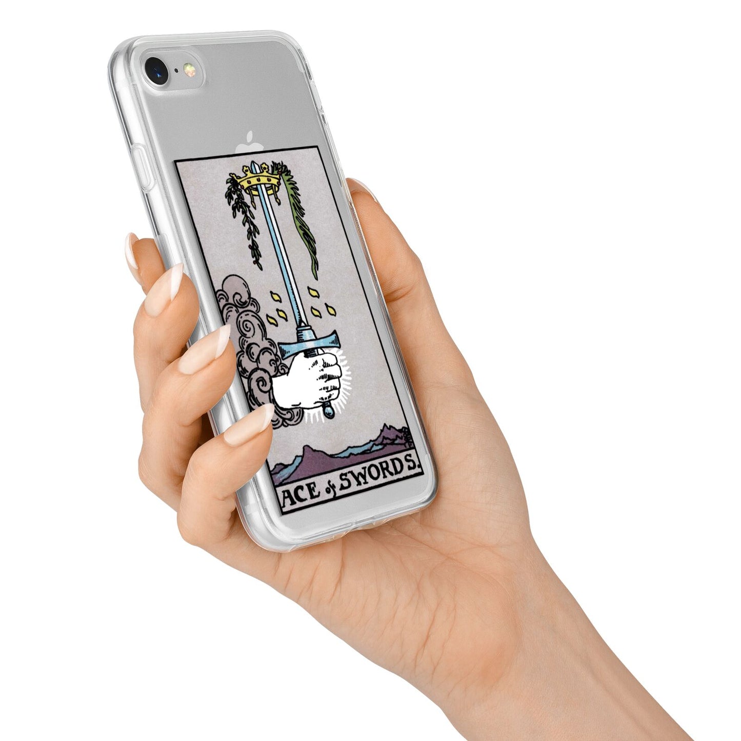 Ace of Swords Tarot Card iPhone 7 Bumper Case on Silver iPhone Alternative Image
