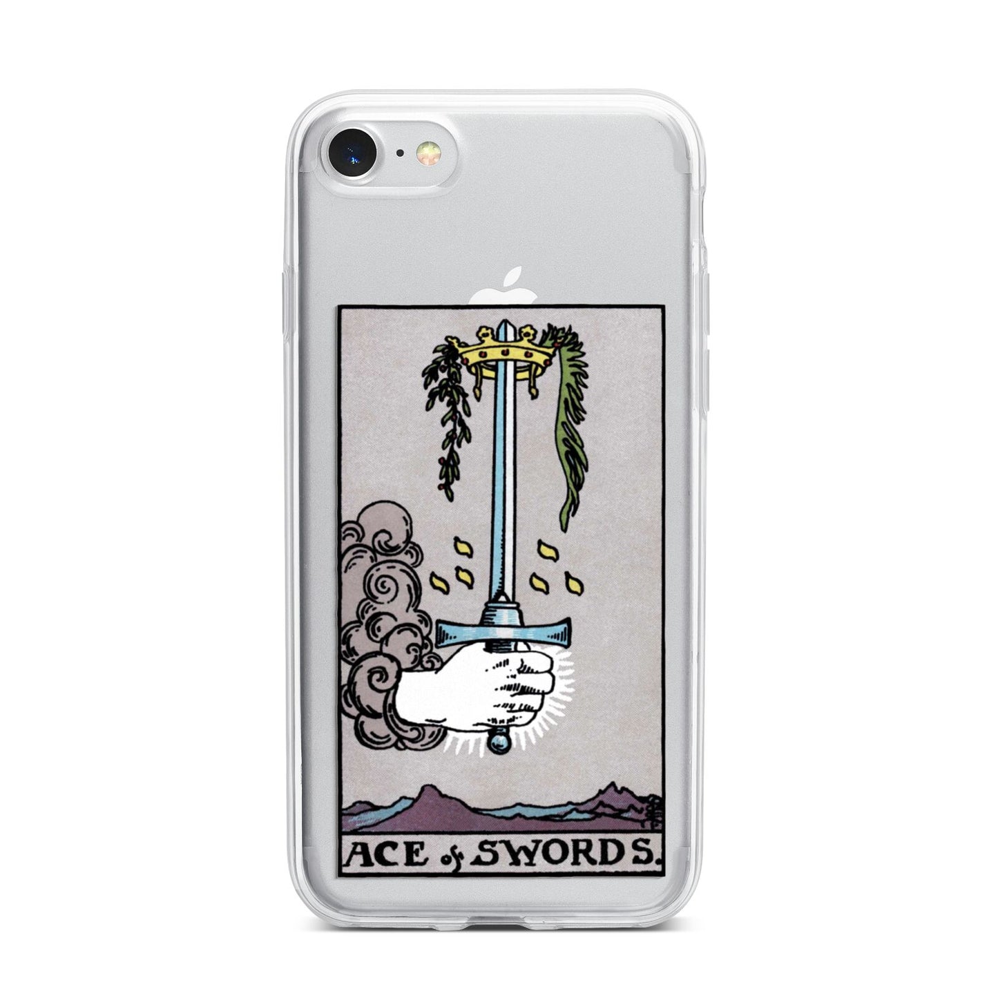 Ace of Swords Tarot Card iPhone 7 Bumper Case on Silver iPhone