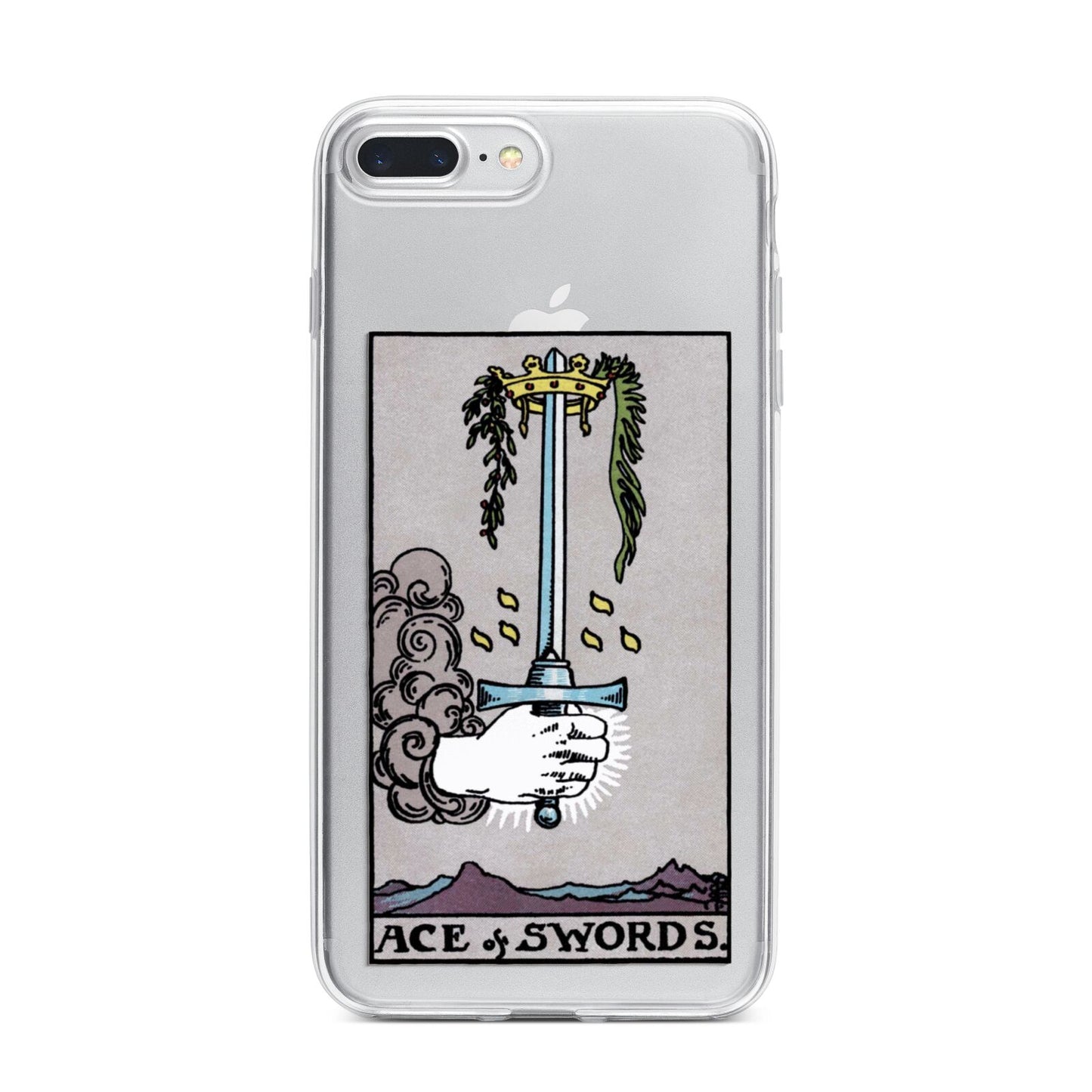 Ace of Swords Tarot Card iPhone 7 Plus Bumper Case on Silver iPhone