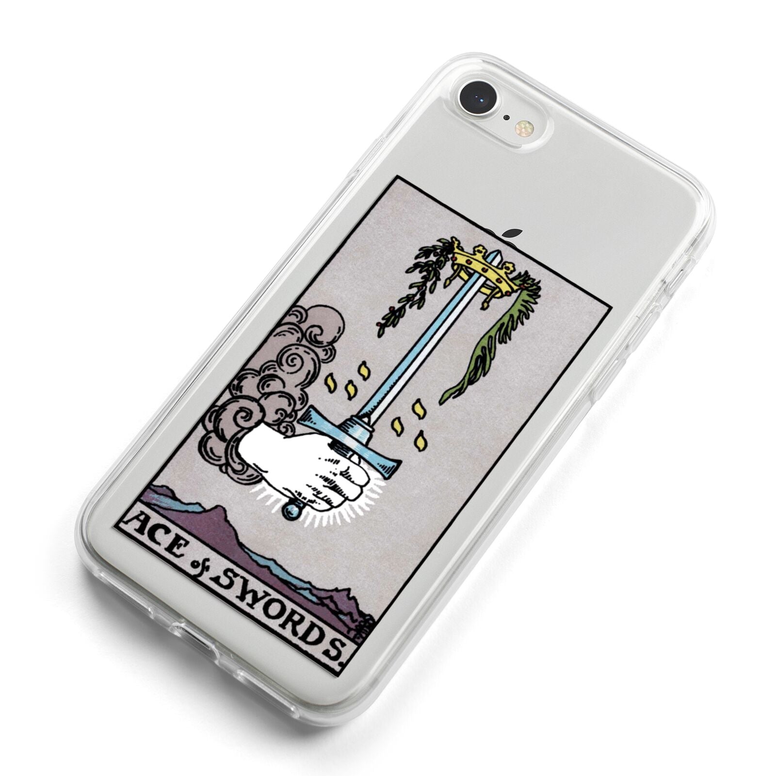 Ace of Swords Tarot Card iPhone 8 Bumper Case on Silver iPhone Alternative Image