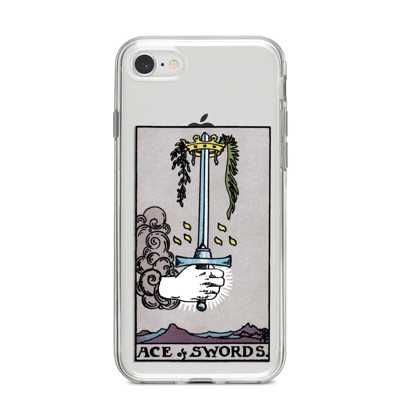 Ace of Swords Tarot Card iPhone 8 Bumper Case on Silver iPhone