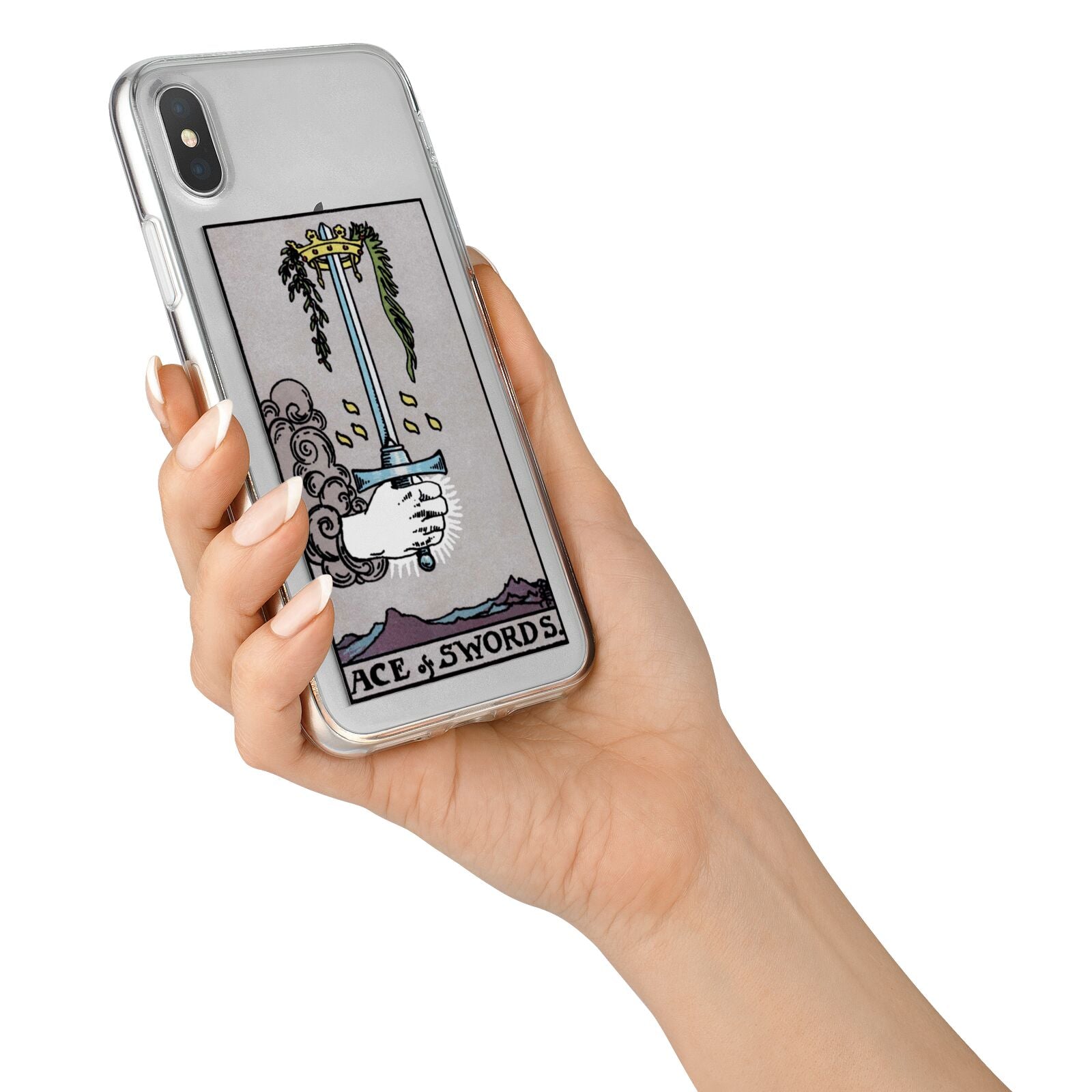 Ace of Swords Tarot Card iPhone X Bumper Case on Silver iPhone Alternative Image 2