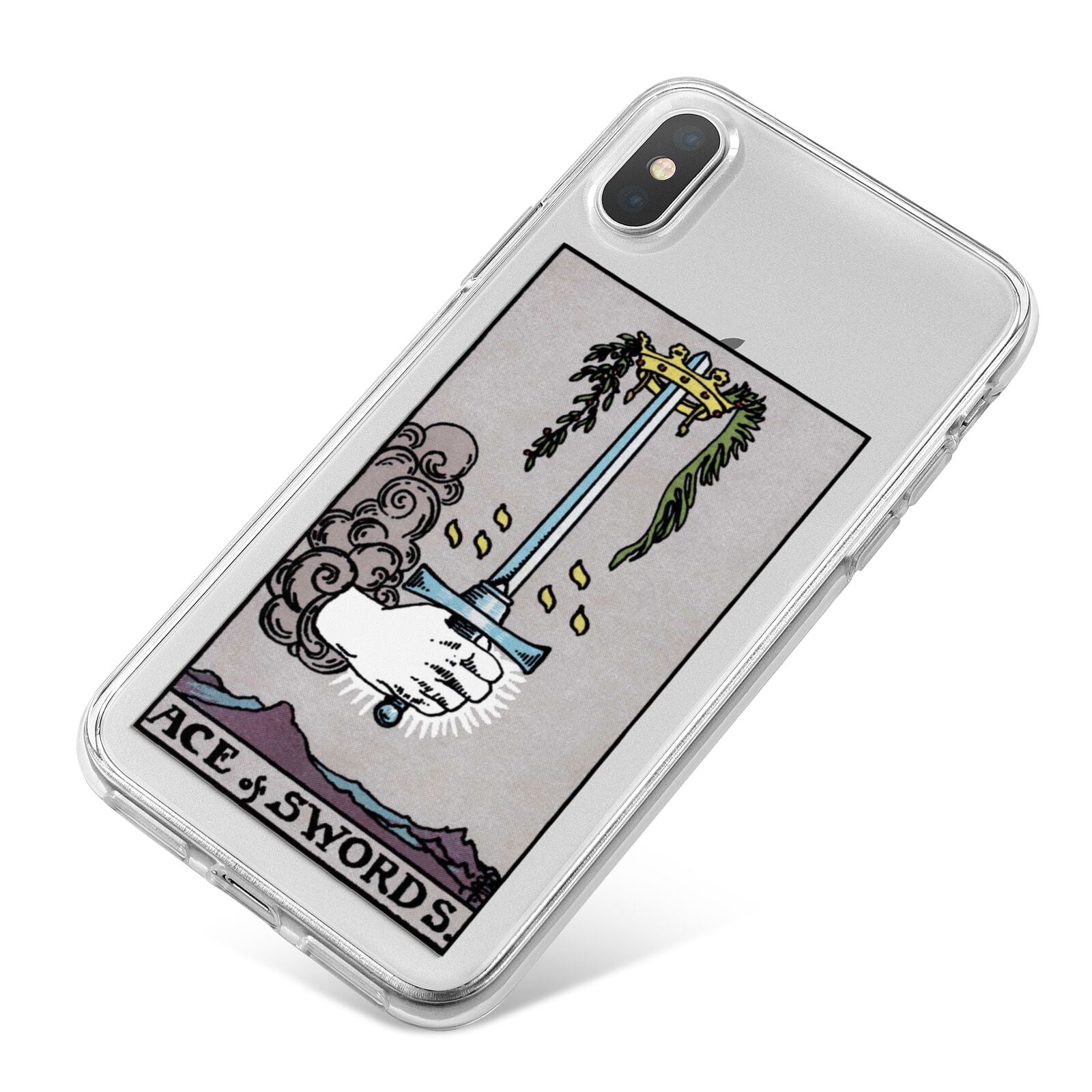 Ace of Swords Tarot Card iPhone X Bumper Case on Silver iPhone