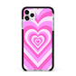 Aesthetic Heart Apple iPhone 11 Pro Max in Silver with Black Impact Case