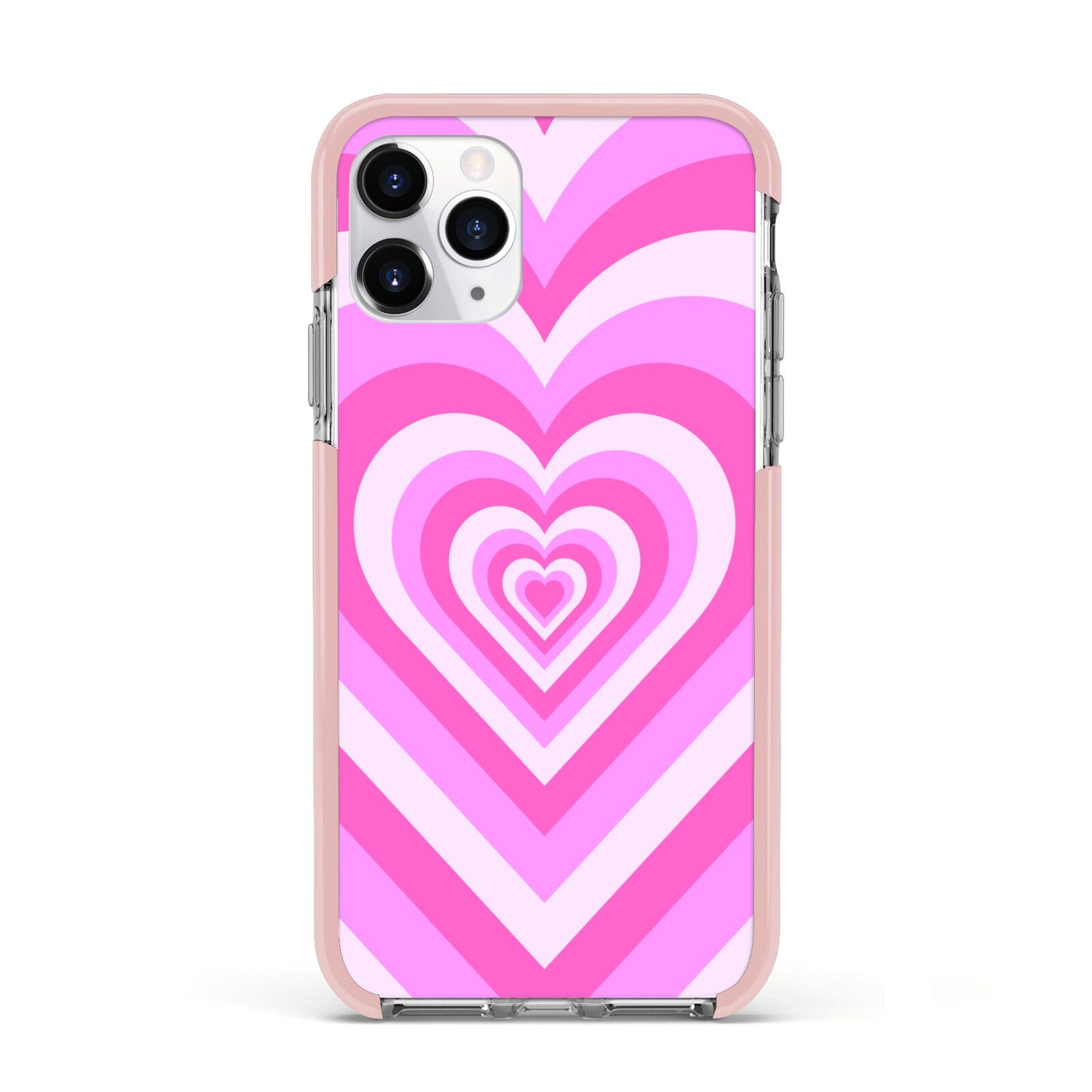 Aesthetic Heart Apple iPhone 11 Pro in Silver with Pink Impact Case