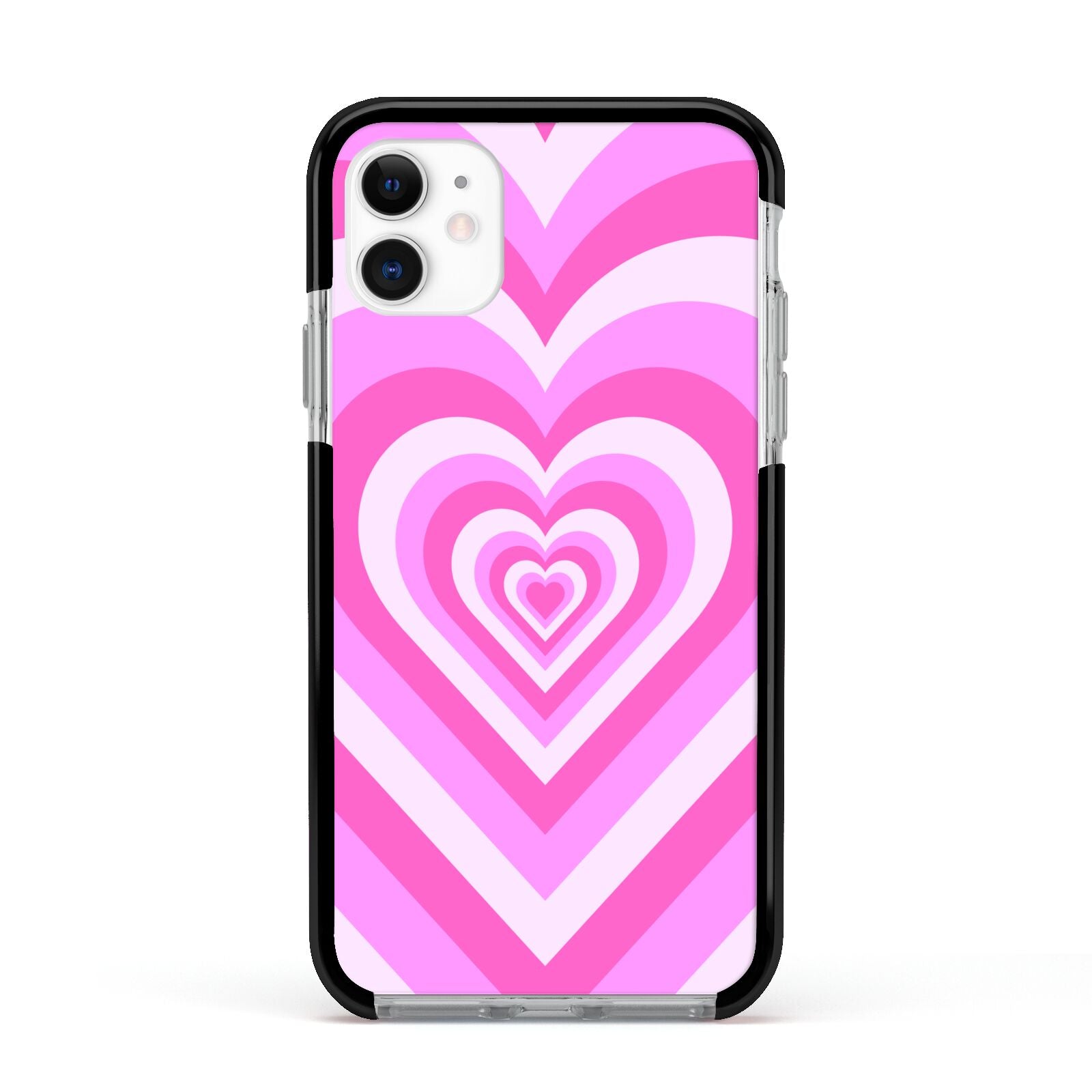 Aesthetic Heart Apple iPhone 11 in White with Black Impact Case