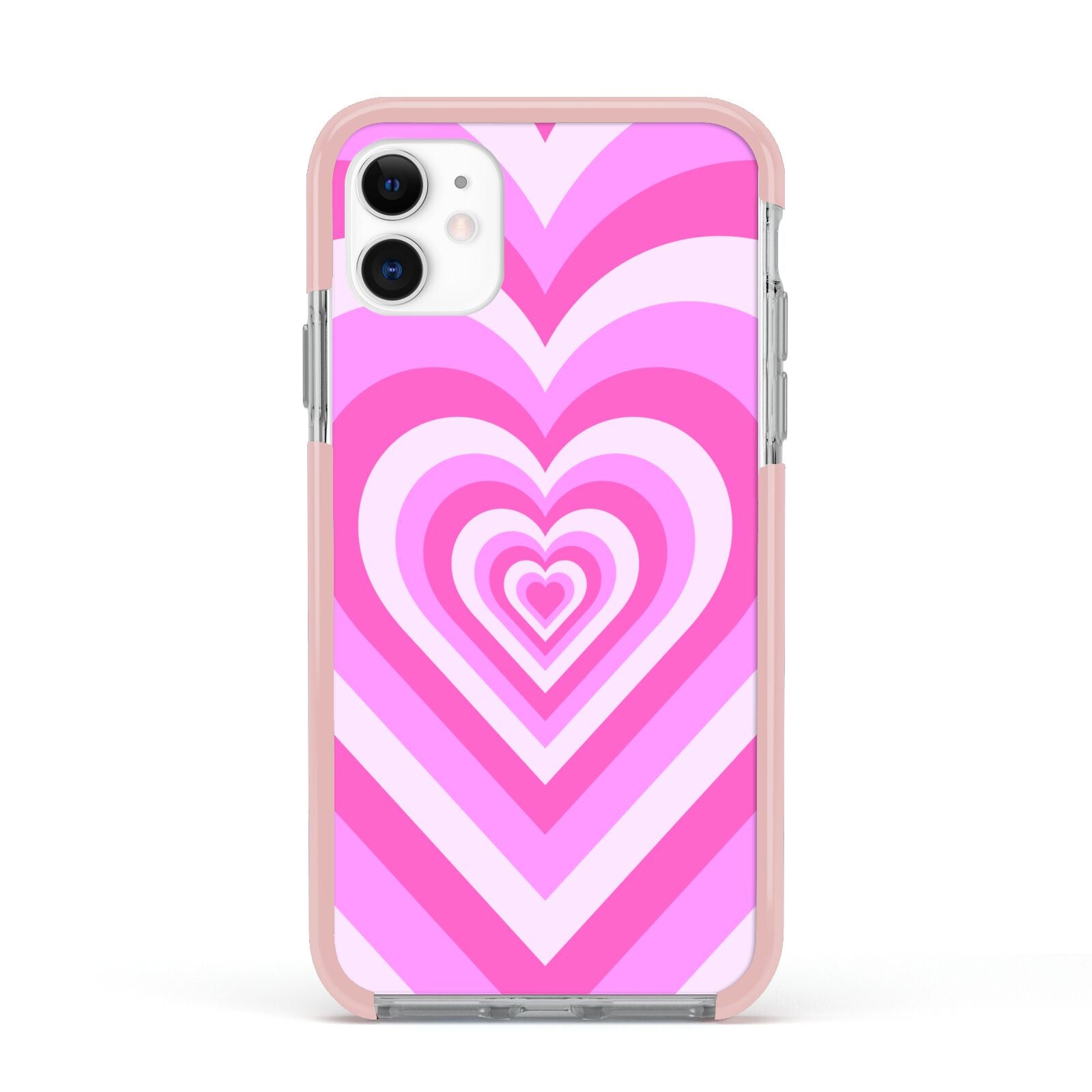 Aesthetic Heart Apple iPhone 11 in White with Pink Impact Case