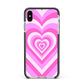 Aesthetic Heart Apple iPhone Xs Max Impact Case Black Edge on Silver Phone