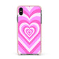 Aesthetic Heart Apple iPhone Xs Max Impact Case Pink Edge on Black Phone