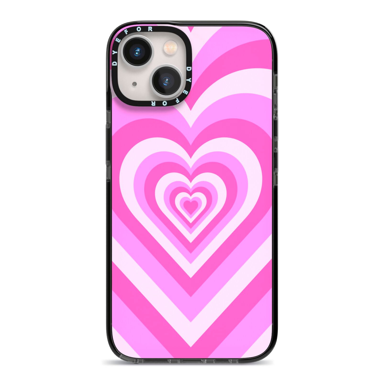 Aesthetic Heart iPhone 13 Black Impact Case on Silver phone