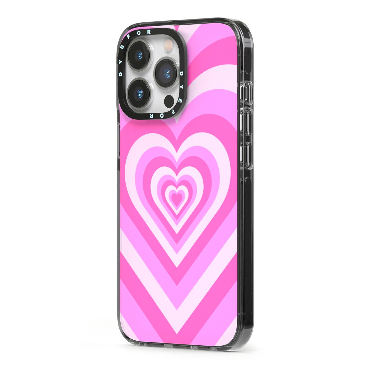 Aesthetic Heart iPhone 13 Pro Black Impact Case Side Angle on Silver phone