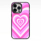 Aesthetic Heart iPhone 13 Pro Black Impact Case on Silver phone