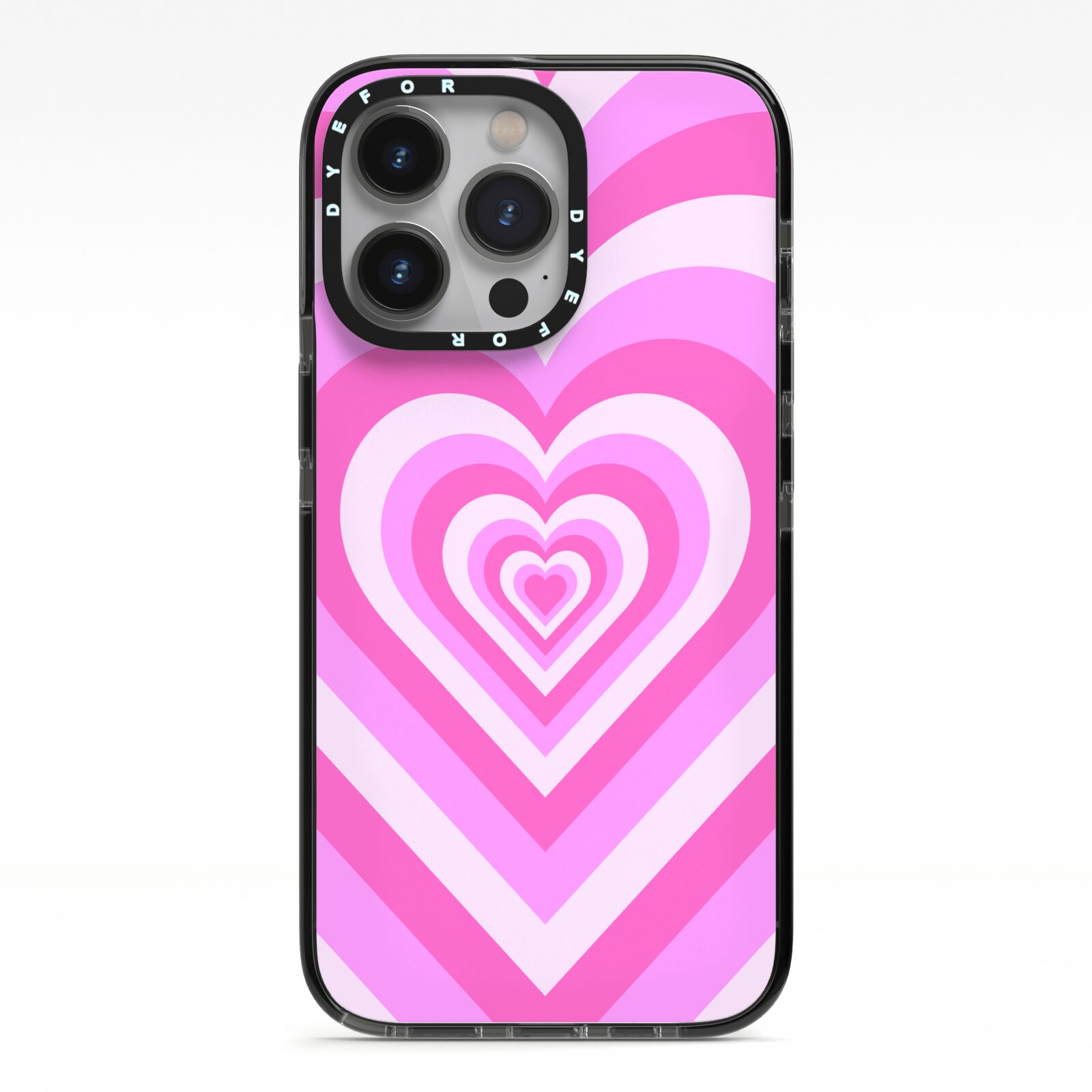 Aesthetic Heart iPhone 13 Pro Black Impact Case on Silver phone