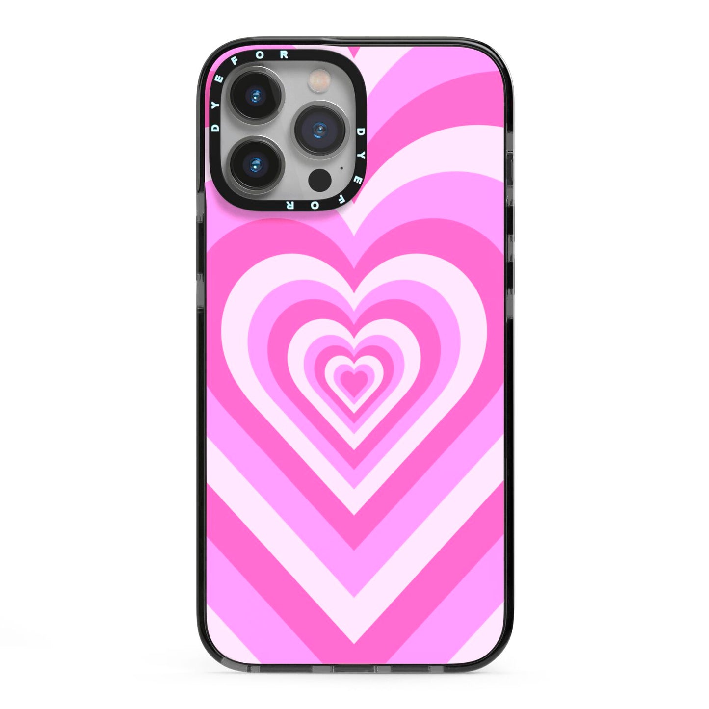 Aesthetic Heart iPhone 13 Pro Max Black Impact Case on Silver phone