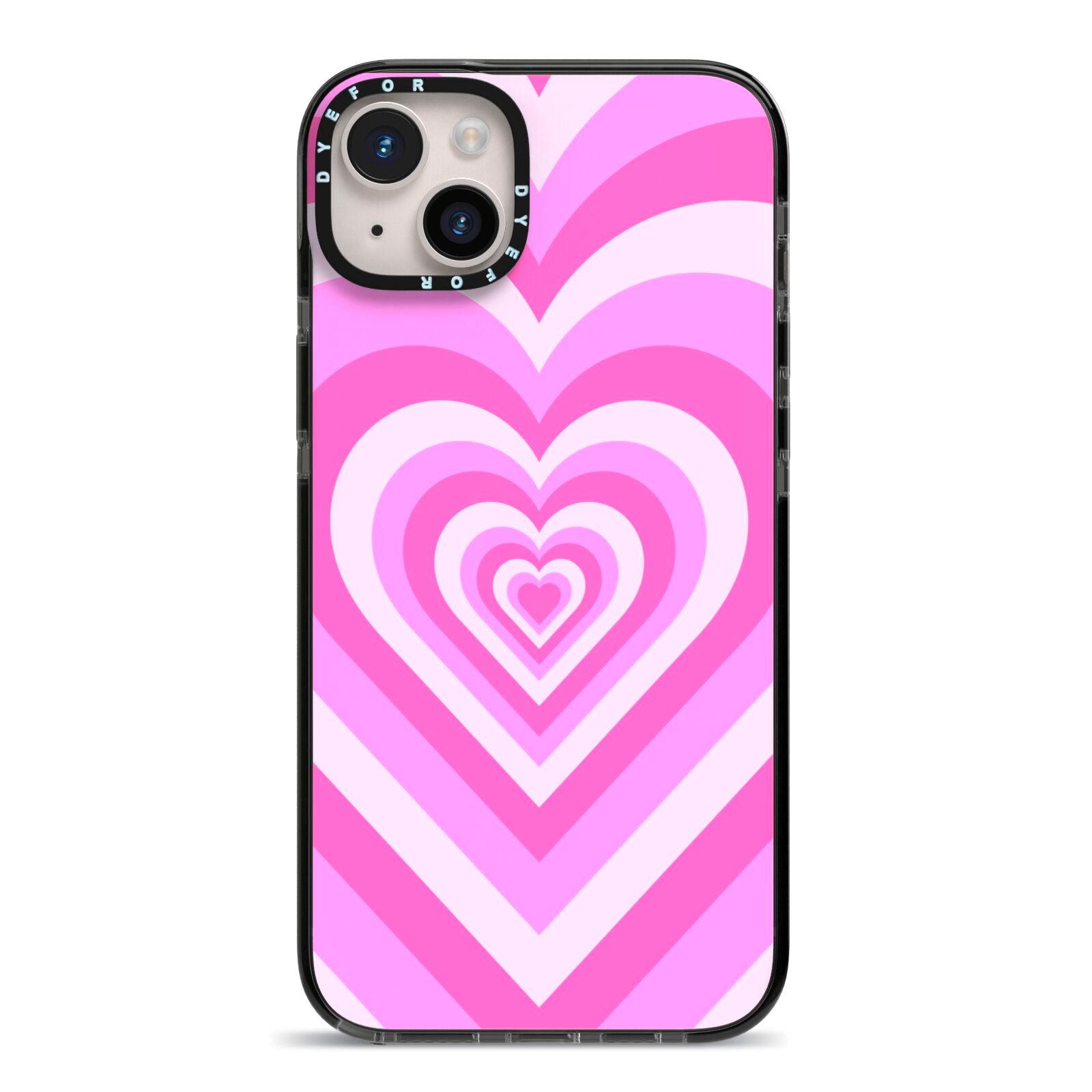 Aesthetic Heart iPhone 14 Plus Black Impact Case on Silver phone