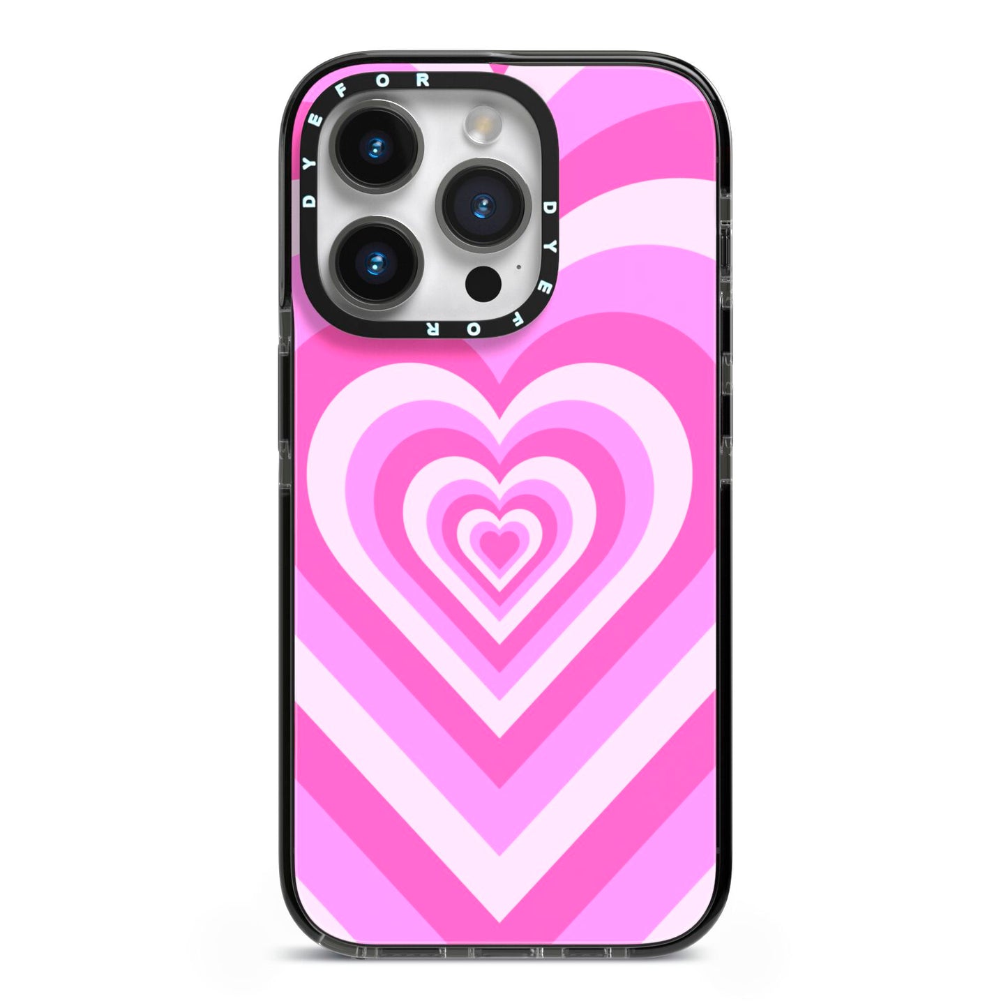 Aesthetic Heart iPhone 14 Pro Black Impact Case on Silver phone