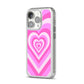 Aesthetic Heart iPhone 14 Pro Clear Tough Case Silver Angled Image
