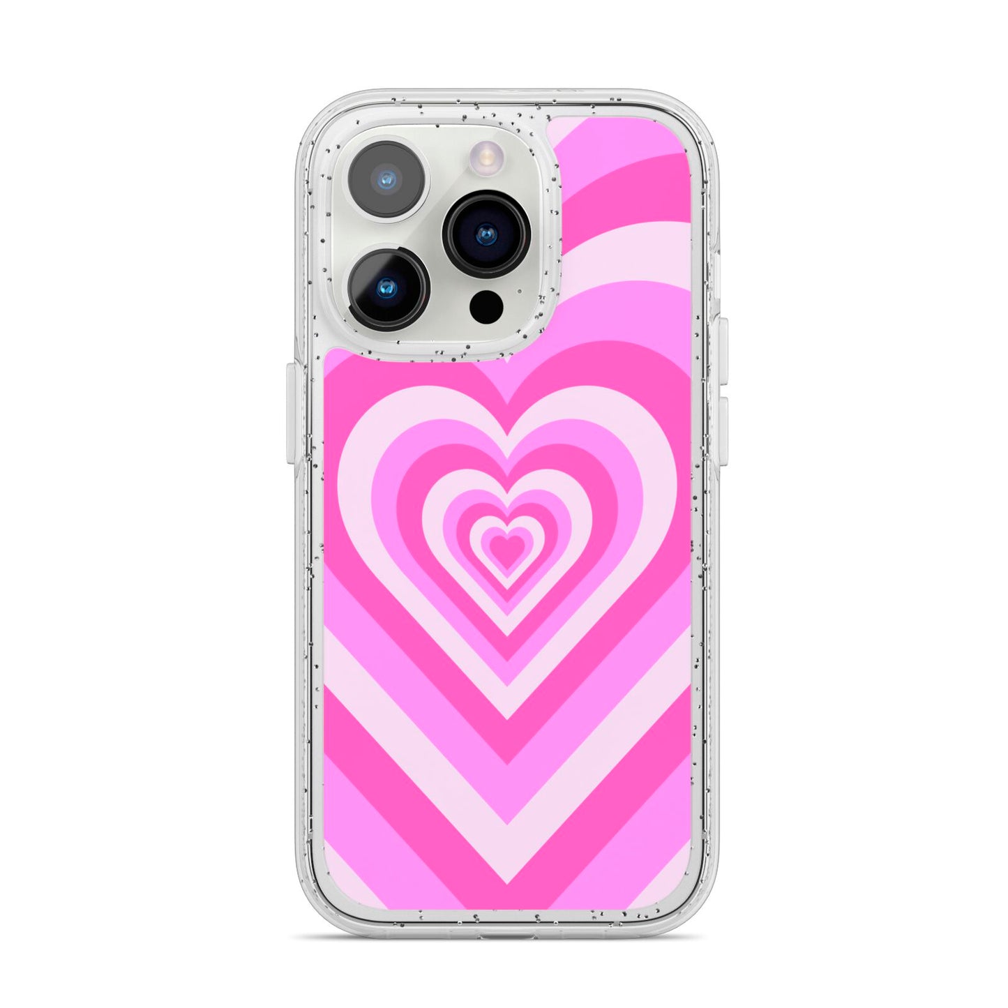 Aesthetic Heart iPhone 14 Pro Glitter Tough Case Silver