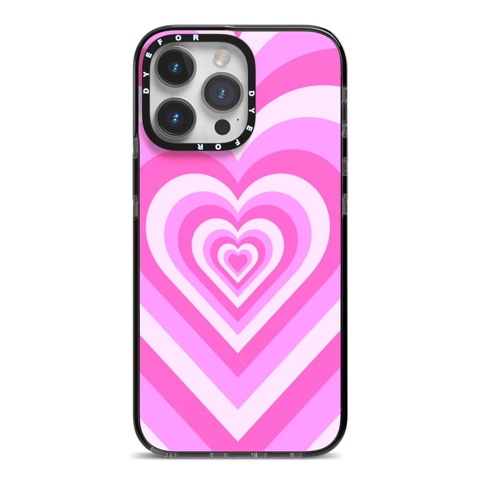Aesthetic Heart iPhone 14 Pro Max Black Impact Case on Silver phone