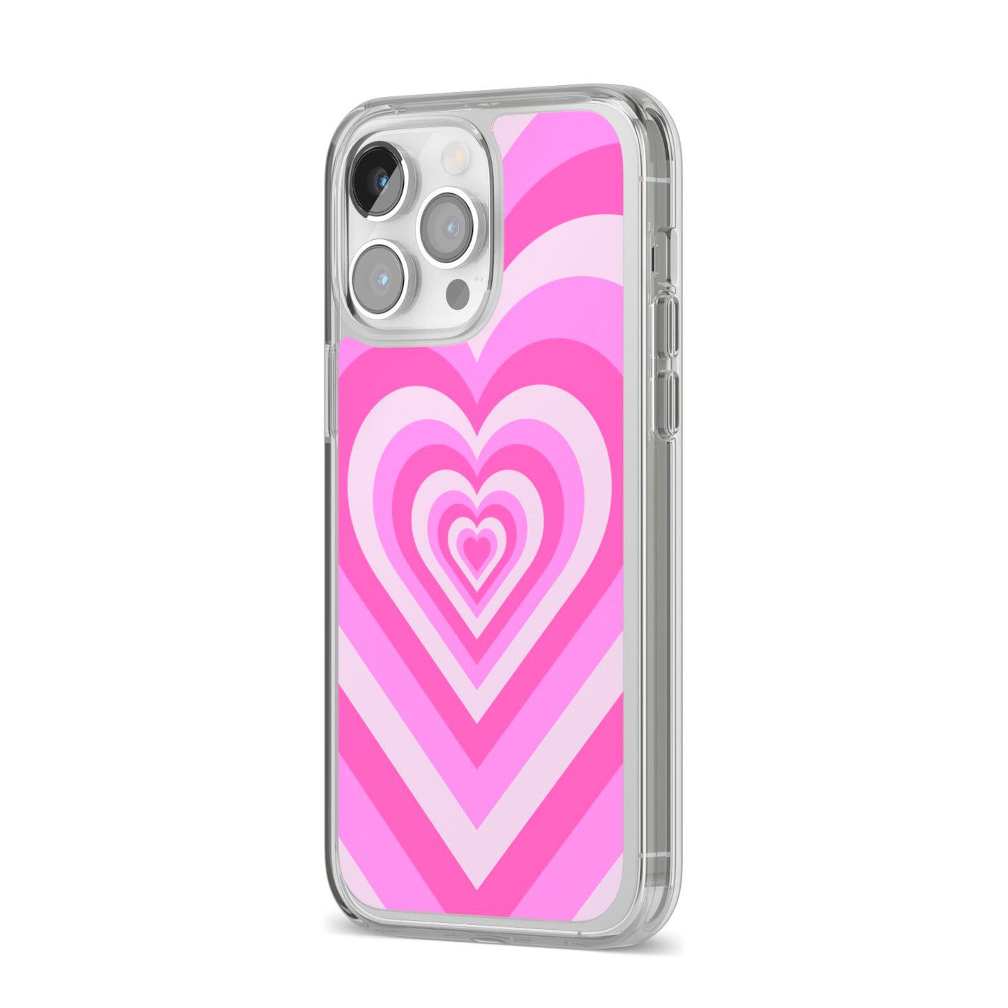 Aesthetic Heart iPhone 14 Pro Max Clear Tough Case Silver Angled Image