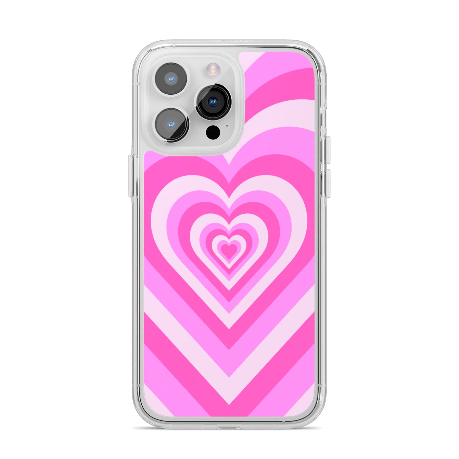 Aesthetic Heart iPhone 14 Pro Max Clear Tough Case Silver