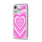 Aesthetic Heart iPhone 14 Pro Max Glitter Tough Case Silver Angled Image