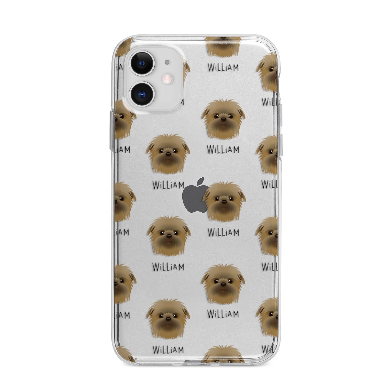 Affenpinscher Icon with Name Apple iPhone 11 in White with Bumper Case