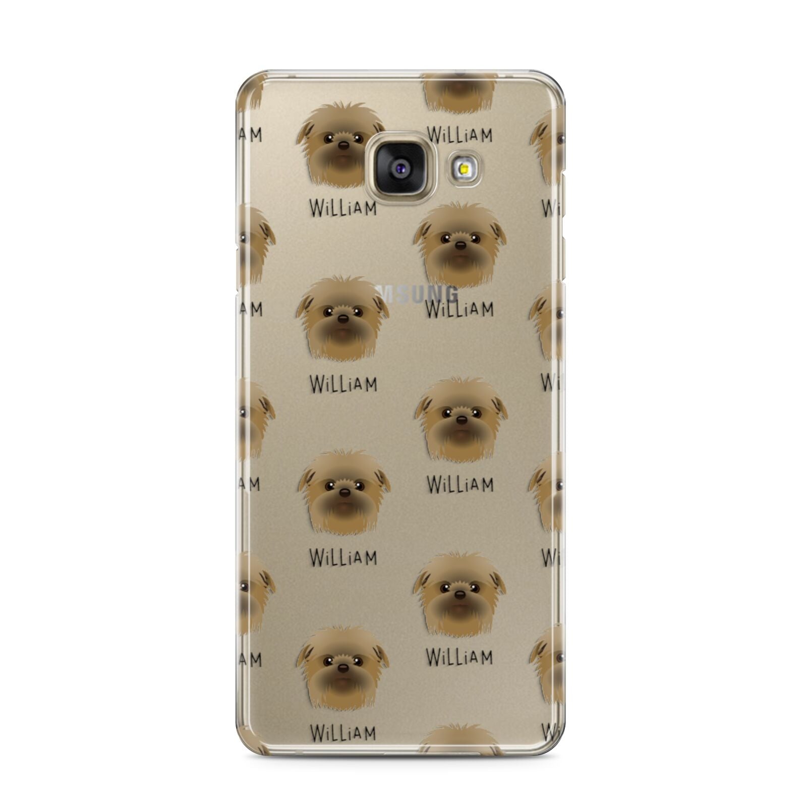 Affenpinscher Icon with Name Samsung Galaxy A3 2016 Case on gold phone